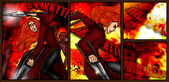 Example snippet from the vampire webcomic Wayward Fall featuring Vigana