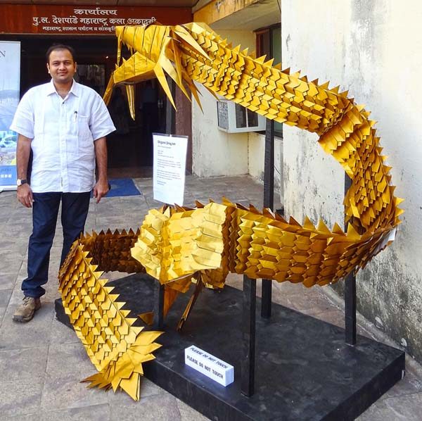 Gigantic Eastern origami Dragon